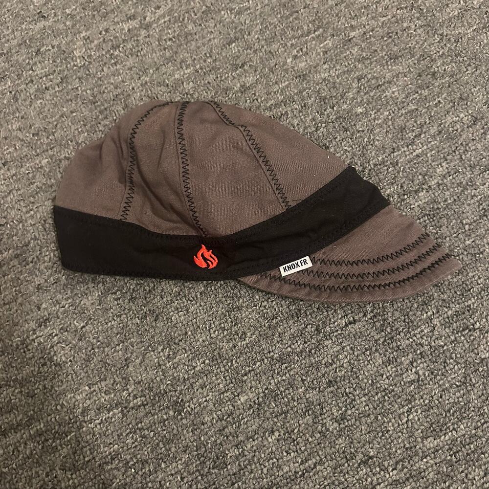 Welder Nation Knox FR fire-resistant welding cap in grey and black 7 1/2